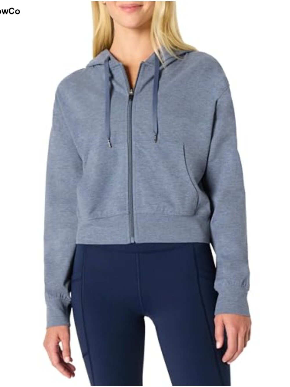 Women's Cropped Full Zip Workout Hoodie Soft Performance Stretch Athletic
